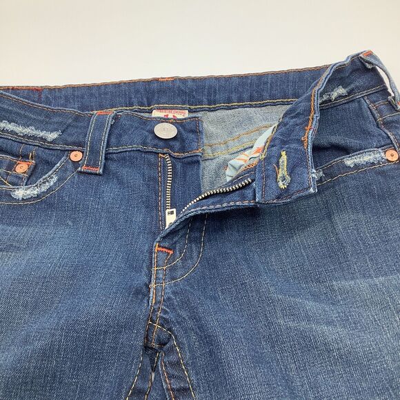 True Religion Womens Bobby Boot Cut Distressed Denim Jeans Blue Size 31 - Picture 7 of 9